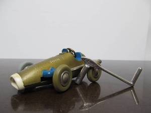 lot 116 image: Vintage SCHUCO Micro-Racer Race Car wKey - Gold wBlue 1040