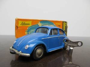 lot 155 image: Vintage SCHUCO Micro-Racer Race Car wKey - Blue Volkswagen wOriginal Box