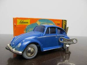 lot 156 image: Vintage SCHUCO Micro-Racer Race Car wKey - Blue Volkswagen Blue Windows wOriginal Box