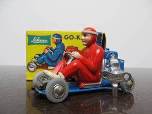 lot 157 image: Vintage SCHUCO Micro-Racer GO-KART wKey - Red wBlue - Original Box