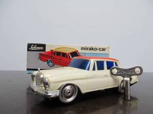 lot 162 image: Vintage SCHUCO Micro-Racer Race Car wKey - White & Red Mirako-Car Blue Windows wOriginal Box