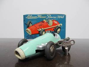 lot 177 image: Vintage SCHUCO Micro-Racer Race Car wKey - Unusual Light Blue Color 1040 - Original Box