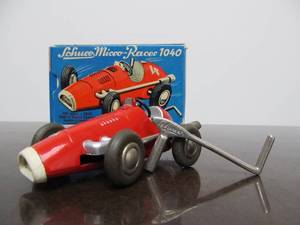lot 180 image: Vintage SCHUCO Micro-Racer Race Car wKey - Red 1040 wOriginal Box