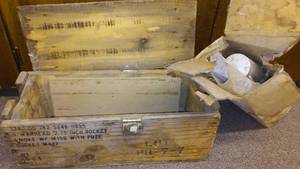ANTIQUE MILITARY BOX WITH WELING RODS