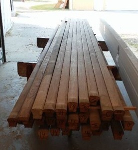 RED OAK BREAD LOAF HANDRAIL, MOST WPLOW, MOST 14, 27 PCS - DUSTY