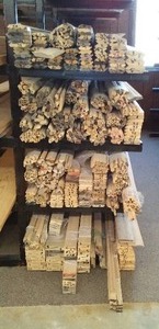 ASH HARDWOOD MOULDINGS - BIG LOT, VARIOUS PROFILES, MOST 7-12