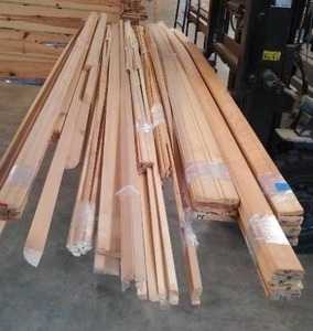 PINE CASE, CROWN, BASE SHOE, 14 ROUND & PANEL MOULDINGS - MOST LONG (14)