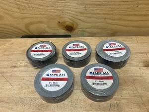 lot 102 image: TAPE ALL Lot of 5 Rolls of- Black Duct Tape