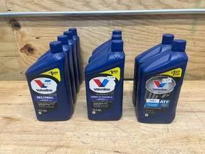 lot 105 image: VALVOLINE Lot of 9- Quarts of Automatic Transmission Fluid