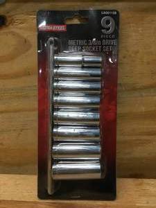 lot 112 image: Ultra Steel 9 Piece Metric 38 Drive Deep Socket Set Model # UA06115B 0829244.50