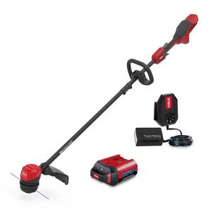 lot 16 image: TORO 60V MAX 13 in. (33.0 cm)  15 in. (38.1 cm) Brushless String Trimmer with 2.0Ah Battery and Charger