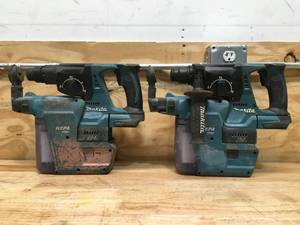 lot 145 image: Lot of 2 - Makita Drill Hammers With Vacuum Attachments - Tool Only