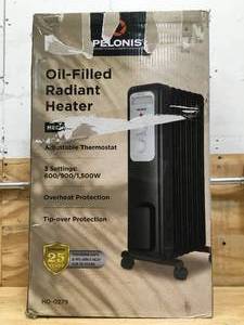 lot 157 image: Pelonis Oil-Filled Radiant Heater 1500 Watts Model # HO-0279