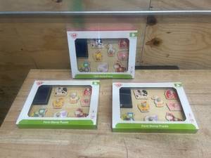 lot 169 image: TOOKY TOY Lot of 3- Farm Stamp Puzzles (1018246.72)