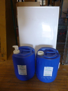 lot 34 image: 2 Containers of Aseptic Plug Hospital Grade Disinfectant and White Board