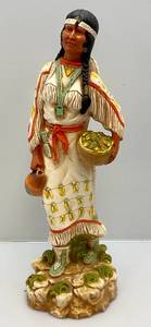 lot 3 image: 1977  Universal Statuary Corp. Native American Indian Woman With Child Statue 25