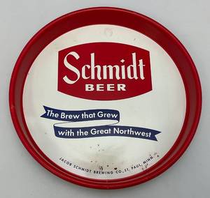 lot 8 image: 1970s Schmidt Beer Metal Serving Tray