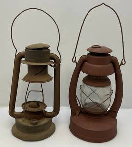lot 44 image: Two Very Old Oil Lamps Including Wards Better Lantern & More