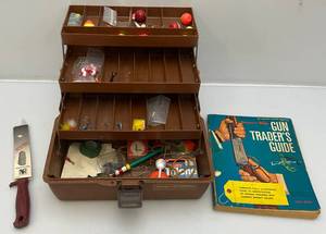lot 48 image: Vintage Tackle Box With Some Tackle & More