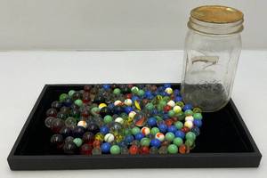 lot 83 image: Misc. Vintage Marbles (Some Glow Under UV Light)