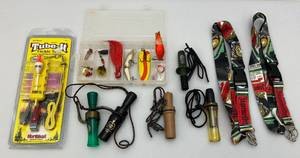 lot 147 image: Misc. Vintage Duck Calls, Fishing Tackle & More