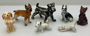 lot 171 image: Misc. Miniature Dog Figurines (Some Made In Japan)
