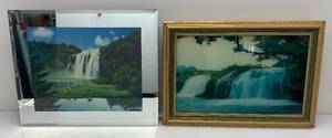 lot 179 image: Vintage Framed Motion Pictures 1 Mirror (Works Has Motion & Animal Sounds) 1 Lights Up But Needs Slight Repair For Motion)