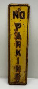 lot 206 image: Vintage Vertical Metal No Parking Sign 6 x 24