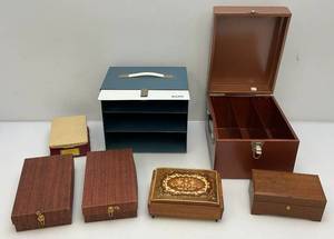lot 212 image: Misc. Wooden Music Boxes & More