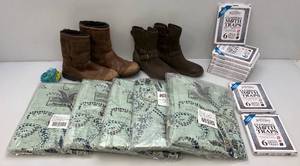 lot 240 image: UGG Boots Size 11, Anthropology Denim Curtain Panels 50 x 84 & More (CL)