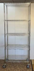 lot 263 image: Rolling Chrome Rack 92 T x 36 L x 24 W (NEW) (CL)