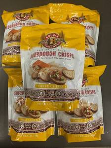 lot 1 image: Boudin San Francisco Sourdough Crisps Three Cheese 5 X 6 oz Bags