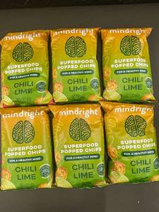 lot 2 image: Mindright Superfood Popped Chips - Chili Lime Flavor 6 Bags