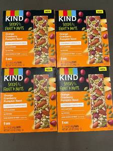 lot 8 image: F2 - KIND Bars Orange Cranberry Pumpkin Seed 6-Pack (Lot of 4)