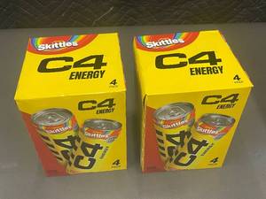 lot 28 image: (4) - C4 Energy Skittles Zero Sugar Energy Drink 8 Pack