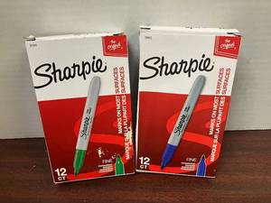 Blue and Green Sharpie Markers