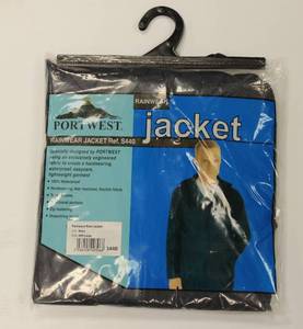 lot 40 image: Rainwear Jacket Portwest 100 Waterproof Navy Blue Size  4XL