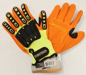 lot 25 image: Portwest Anti- Impact Grip Nitrile Glove With TPR Knuckles Size Large Lot Of 2 Pairs