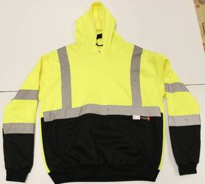 lot 7 image: Majestic Safety Hi-Viz Sweatshirt Pullover- Hooded Yellow Black Size XL
