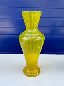 Tall Yellow Glass Vase