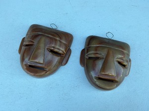 Pair of Stone Masks - Wall Dcor
