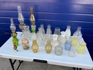 Hurricane Oil Lamp Chimney Lot