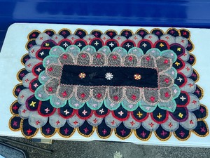 Antique Primitive Handmade Penny Rug