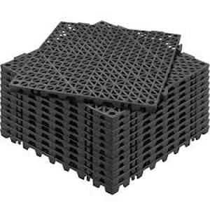 VEVOR Interlocking Drainage Mat Floor Tiles Rubber Interlocking Gym Flooring Tiles 12 x 12 x 0.6 in.(55 Pcs, 55 sq. ft. Black) Customer Returns See Pictures