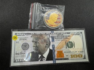 lot 96 image: Donald Trump 2024 $100 Bill and Commemorative Coin