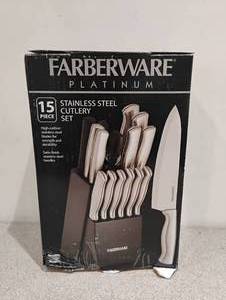 NEW FARBERWARE PLATINUM STAINLESS STEEL CUTLERY SET