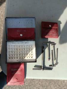 lot 8 image: Starrett M-O Plug Gauges, Small Hole Gauges & Center Finder Complete