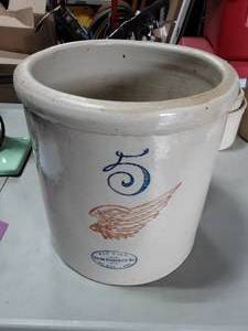 lot 37 image: Red Wing 5 Gallon Crock
