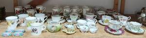 lot 39 image: Collection Of Tea Cups & Saucers & Misc. Cream & Sugars