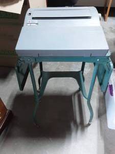 lot 24 image: Vintage Metal Typewriter Stand & Smith-Corona Typewriter